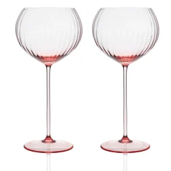 Caskata Glassware|Quinn Rose Red Wine Glasses, Set of 2