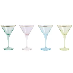 VIETRI Glassware|Rainbow Martini Glasses, Set of 4