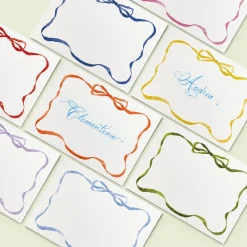 Clementina Sketchbook Place Settings & Linens|Rainbow Ribbon Place Cards, Set of 25