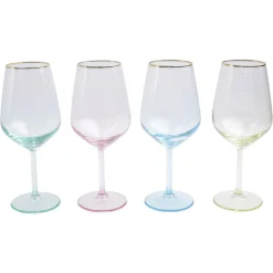 VIETRI Glassware|Rainbow Wine Glasses, Set of 4
