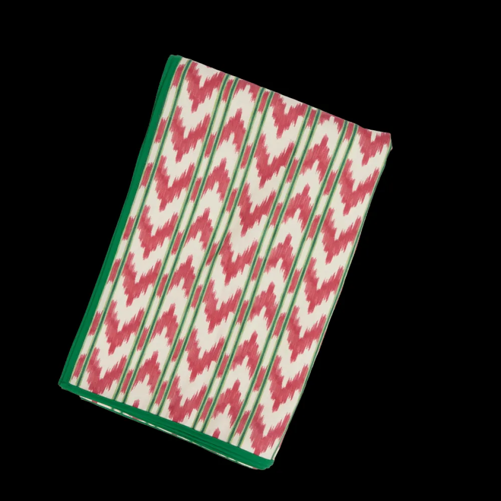 Maison Margaux Place Settings & Linens|Raspberry Red Ikat Tablecloth