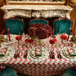 Maison Margaux Place Settings & Linens|Raspberry Red Ikat Tablecloth