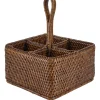 Rebecca Udall Wicker|Flatware|Rattan Cutlery and Condiment Carrier in Brown