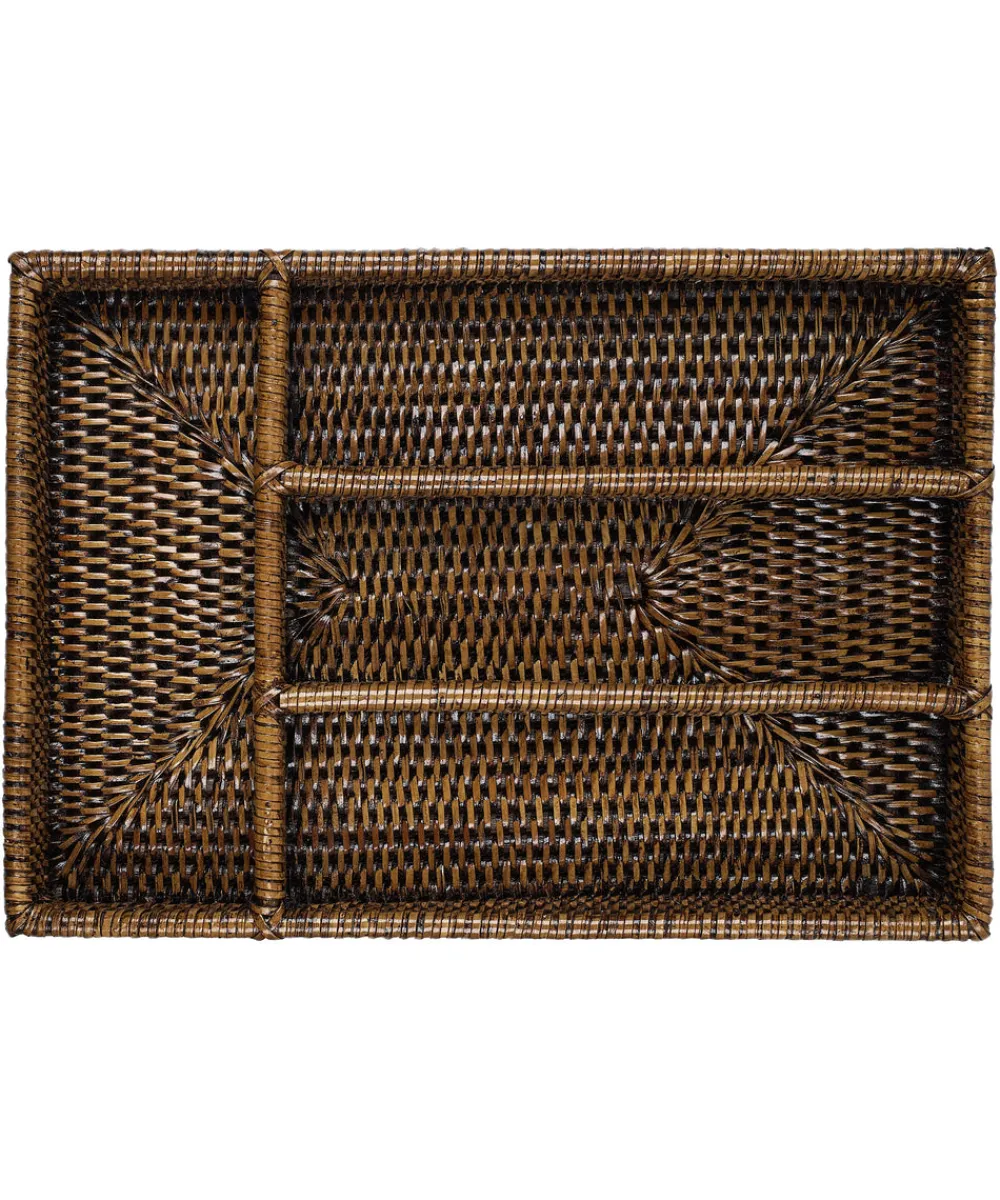 Rebecca Udall Wicker|Flatware|Rattan Cutlery Tray in Brown