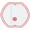 TriChi Design Place Settings & Linens|Red Snowflake Napkin and Nilufer Placemat, Set of 2
