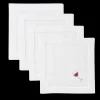 Henry Handwork Place Settings & Linens|Red Wine Cocktail Napkin Set