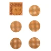 Kim Seybert Place Settings & Linens|Reed Coaster in Natural, Set of 6 in a Caddy