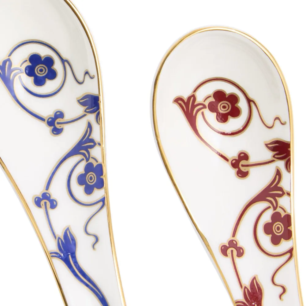 Wedgwood Dinnerware|Renaissance Mix Bowl & Soup Spoon in Gold & Red, Set of 2