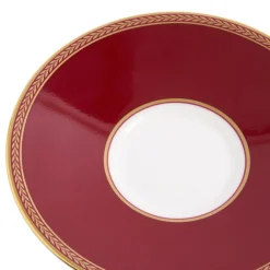 Wedgwood Dinnerware|Renaissance Mix Teacup Saucer in Gold & Red, in Set of 2