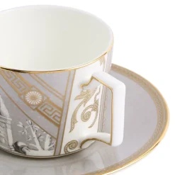 Wedgwood Dinnerware|Renaissance Teacup Saucer in Grey, Set of 2