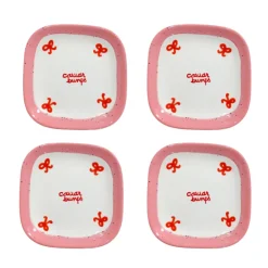 Caitlin Rounds Antiques Dinnerware|Retro “Caviar Bumps” Tiny Plates, Set of 4