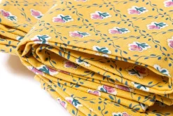 Maria Louise Cottage Place Settings & Linens|Retro Rose Napkins in Yellow, Set of 4
