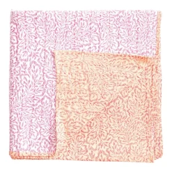 Caspari Place Settings & Linens|Reversible Kantha Table Cover in Fuchsia Block Print Leaves