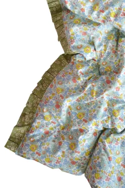 Coco & Wolf Place Settings & Linens|Reversible Ruffle Edge Heirloom Quilt Made With Liberty Fabric in Betsy Sage & Capel Pistachio