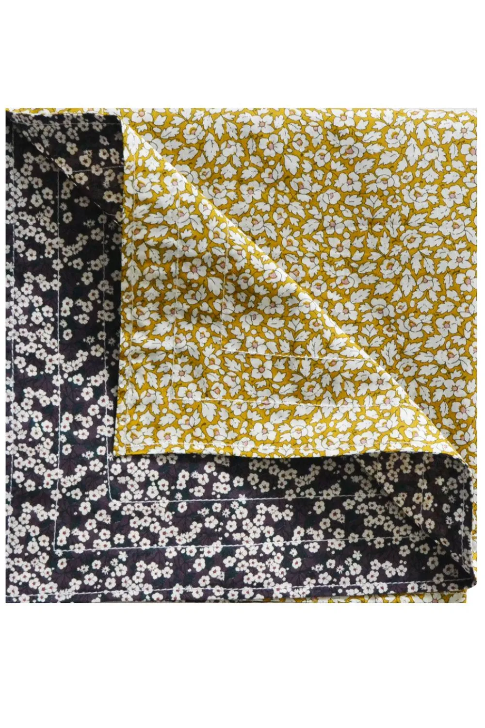 Coco & Wolf Place Settings & Linens|Reversible Stitch Napkin Set Made With Liberty Fabric in Feather Meadow & Mitsi Valeria