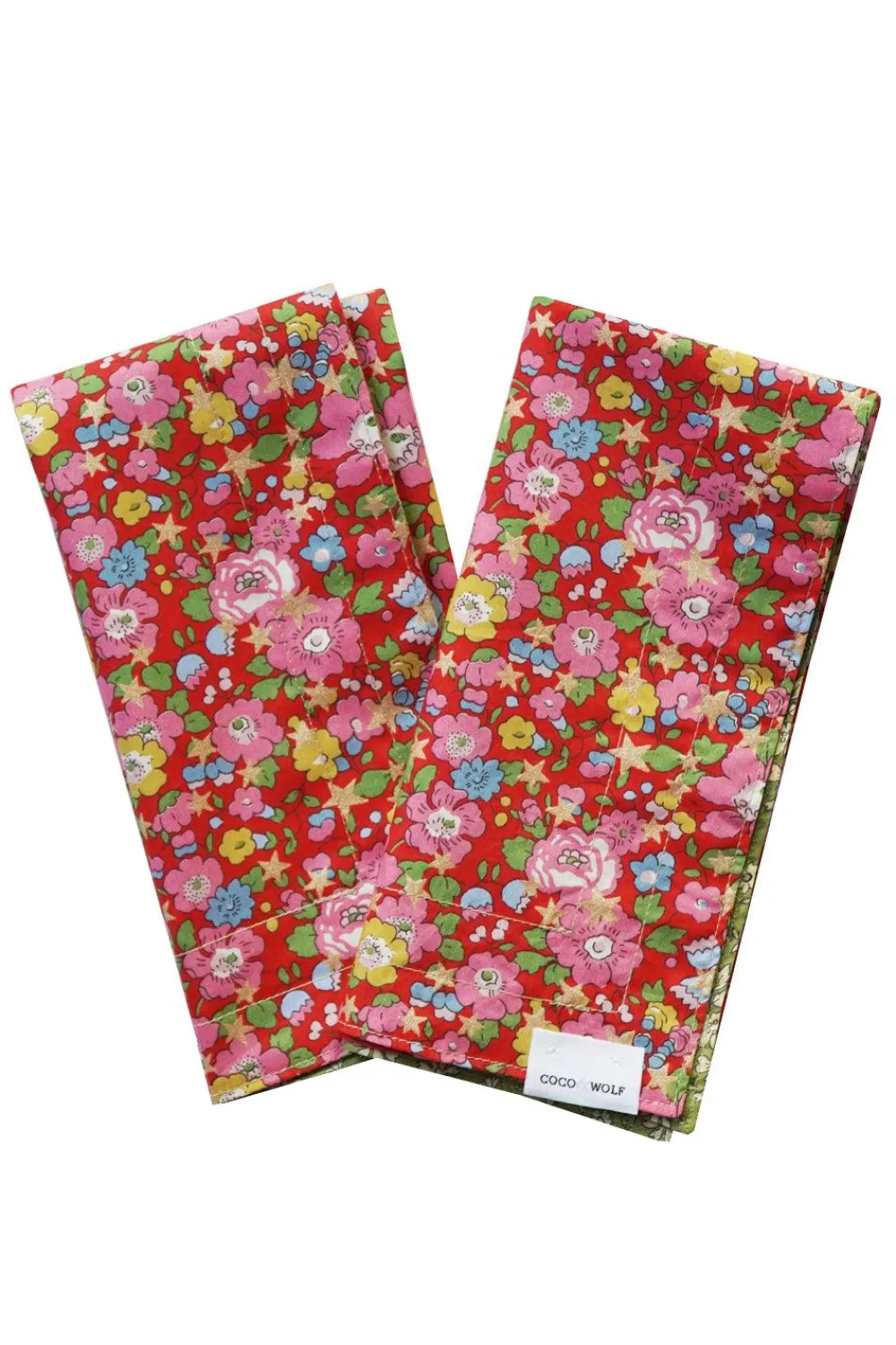 Coco & Wolf Place Settings & Linens|Reversible Stitch Napkin Set Made With Liberty Fabric in Betsy Star & Capel