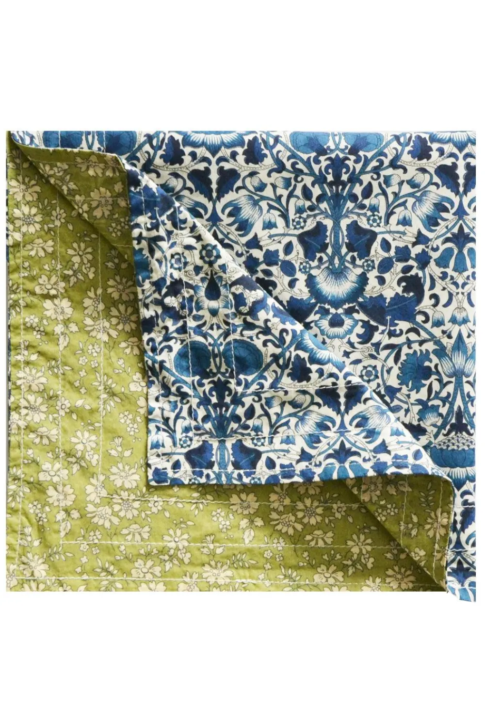 Coco & Wolf Place Settings & Linens|Reversible Stitch Napkin Set Made With Liberty Fabric in Lodden & Capel