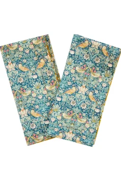 Coco & Wolf Place Settings & Linens|Reversible Stitch Napkin Set Made With Liberty Fabric in Strawberry Thief & Capel