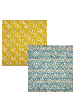 Coco & Wolf Place Settings & Linens|Reversible Stitch Napkin Set Made With Liberty Fabric in Strawberry Thief & Capel