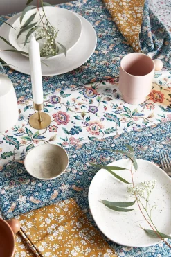 Coco & Wolf Place Settings & Linens|Reversible Stitch Placemat Made With Liberty Fabric in Strawberry Thief & Eva Belle