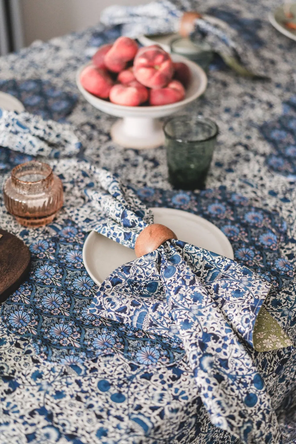 Coco & Wolf Place Settings & Linens|Reversible Tablecloth Made With Liberty Fabric in Lodden & Capel
