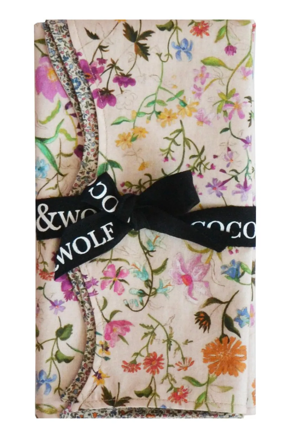 Coco & Wolf Place Settings & Linens|Reversible Wavy Napkin Set Made With Liberty Fabric in Linen Garden