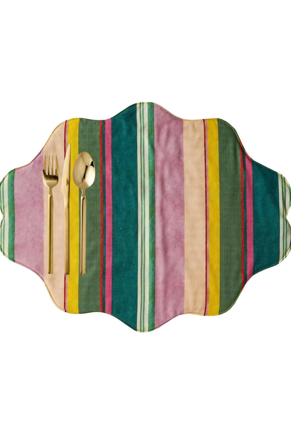 Coco & Wolf Place Settings & Linens|Reversible Wavy Placemat Made With Liberty Fabric in in Archive Swatch & Michelle