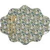 Coco & Wolf Place Settings & Linens|Reversible Wavy Placemat Made With Liberty Fabric in Libby & Capel Pistachio