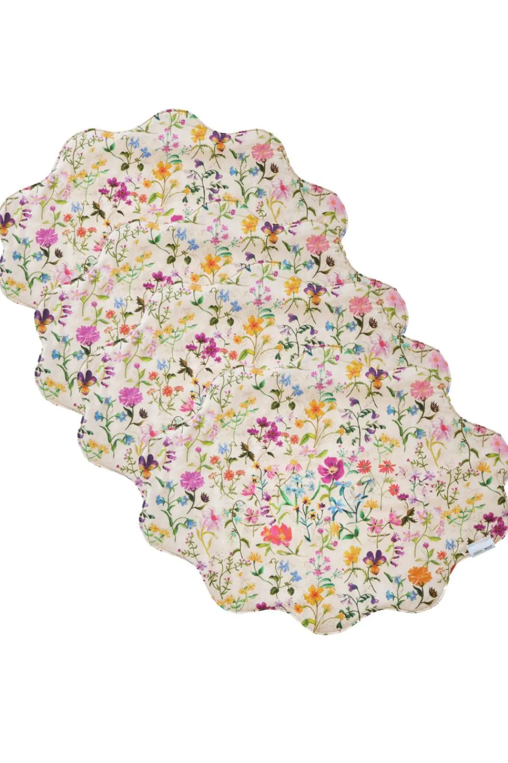 Coco & Wolf Place Settings & Linens|Reversible Wavy Placemat Made With Liberty Fabric in Linen Garden & Katie & Millie