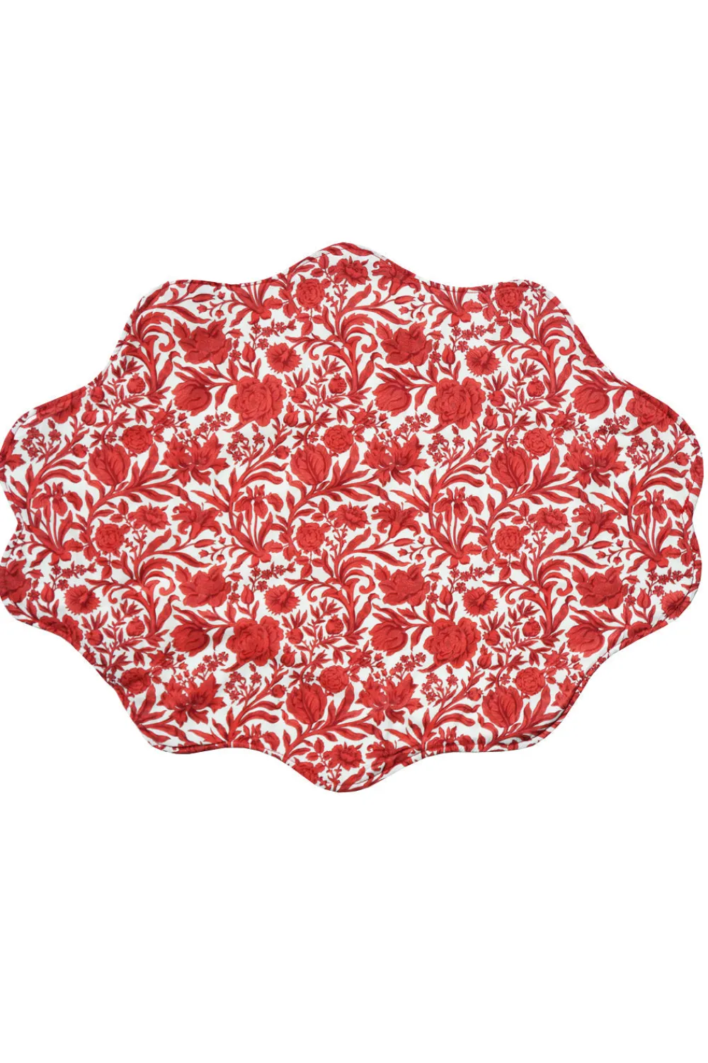 Coco & Wolf Place Settings & Linens|Reversible Wavy Placemat Made With Liberty Fabric in in Sambourne Red & Mitsi Valeria Red