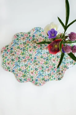 Coco & Wolf Place Settings & Linens|Reversible Wavy Placemat Made With Liberty Fabric in Dreams Of Summer & Margaret Annie
