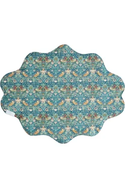 Coco & Wolf Place Settings & Linens|Reversible Wavy Placemat Made With Liberty Fabric in Betsy Sage & Strawberry Thief