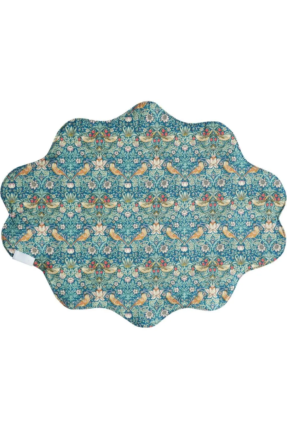 Coco & Wolf Place Settings & Linens|Reversible Wavy Placemat Made With Liberty Fabric in Betsy Sage & Strawberry Thief