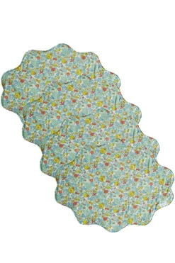 Coco & Wolf Place Settings & Linens|Reversible Wavy Placemat Made With Liberty Fabric in Betsy Sage & Strawberry Thief