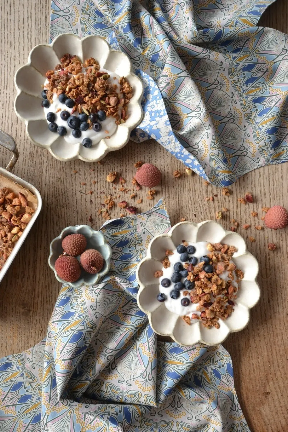 Coco & Wolf Place Settings & Linens|Reversible Wavy Placemat Made With Liberty Fabric in Ianthe & Betsy Boo