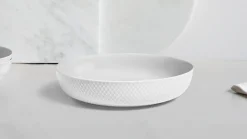 Lyngby Porcelain Dinnerware|Rhombe Serving Bowl in White