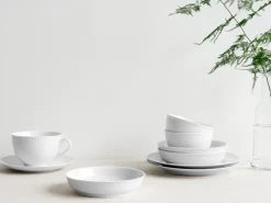 Lyngby Porcelain Dinnerware|Rhombe Tea Cup With Matching Saucer
