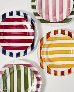 Cabana Dinnerware|Righe Dessert Plate, Pink