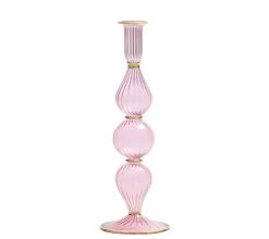 Kim Seybert Candles|Ripple Candle Holder in Pink