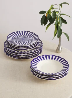 Maison Madison Dinnerware|Riviera Dinnerware Set with Pasta Bowl, Set of 12