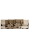 Estelle Colored Glass Bar|Glassware|Rocks Glass, Set of 6 in Gray Smoke