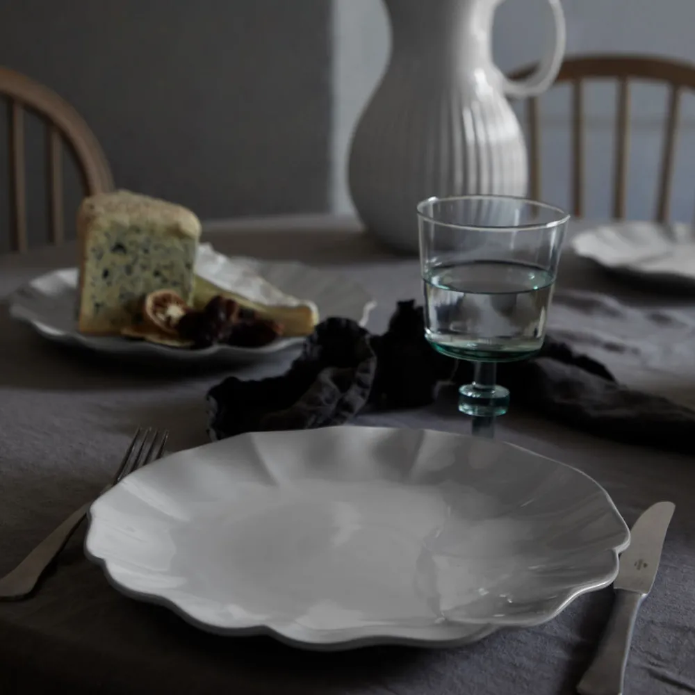 Costa Nova Dinnerware|Rosa Collection Dinner Plates in White, Set of 6