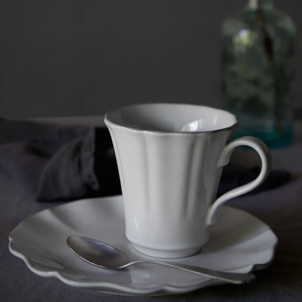 Costa Nova Dinnerware|Rosa Collection Mugs in White, Set of 6