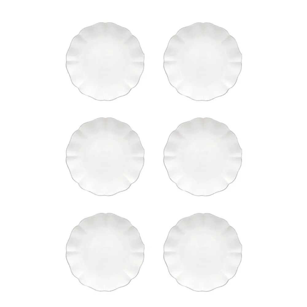 Costa Nova Dinnerware|Rosa Collection Salad Plates in White, Set of 6