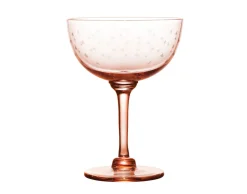 The Vintage List Glassware|Rose Champagne Saucers With Stars Design, Set of 4