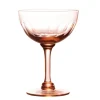 The Vintage List Glassware|Rose Champagne Saucers With Lens Design, Set of 4