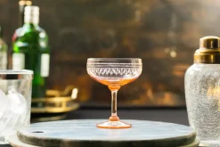 The Vintage List Glassware|Rose Cocktail Glasses With Ovals Design, Set of 4