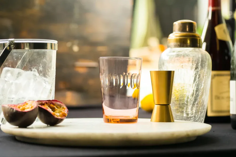 The Vintage List Glassware|Rose Tumblers With Lens Design, Set of 4