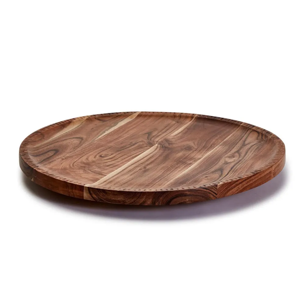 Two's Company Dinnerware|Rotating Lazy Susan Charcuterie with Hand-Etched Border