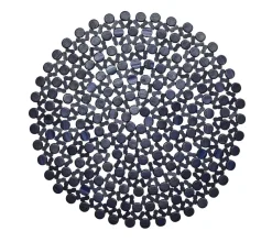 Kim Seybert Place Settings & Linens|Round Bamboo Placemat in Navy Blue, Set of 4